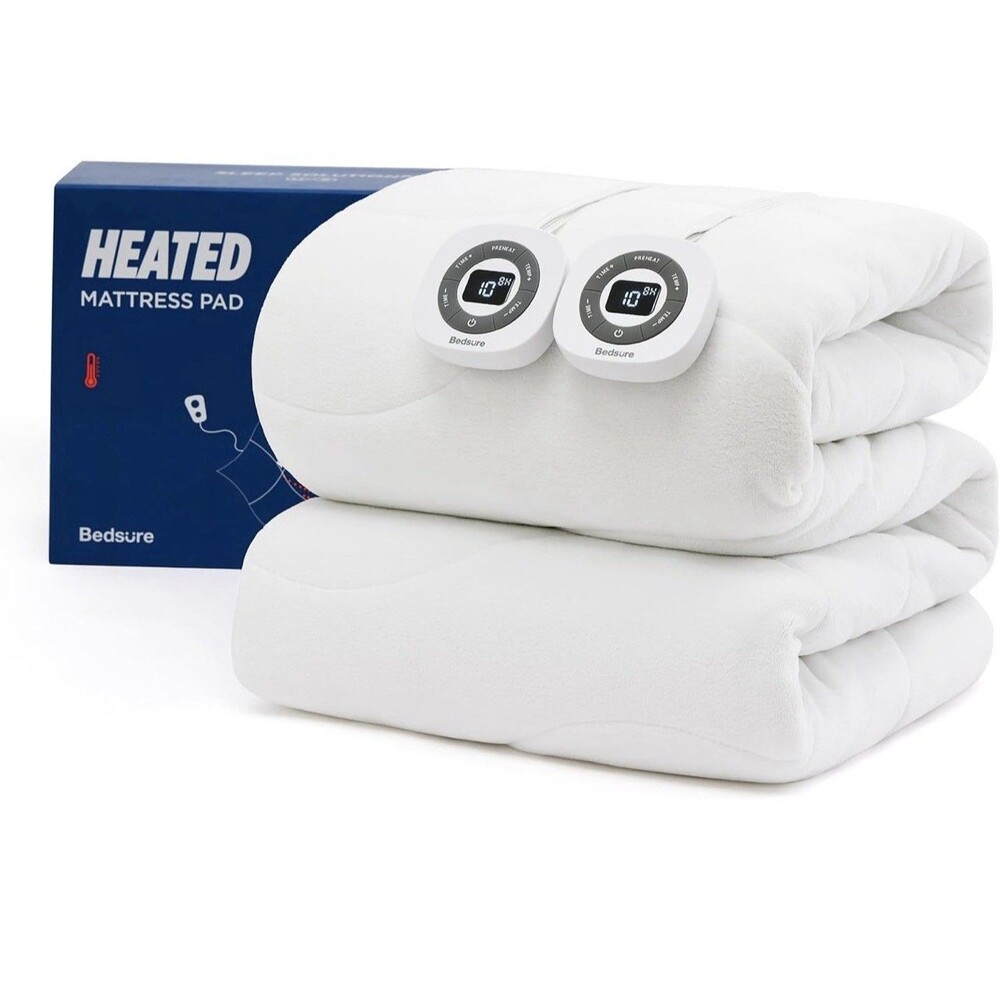 Bedsure Heated Mattress Pad Queen - Bed Warmer with Memory & Preheat Functions,